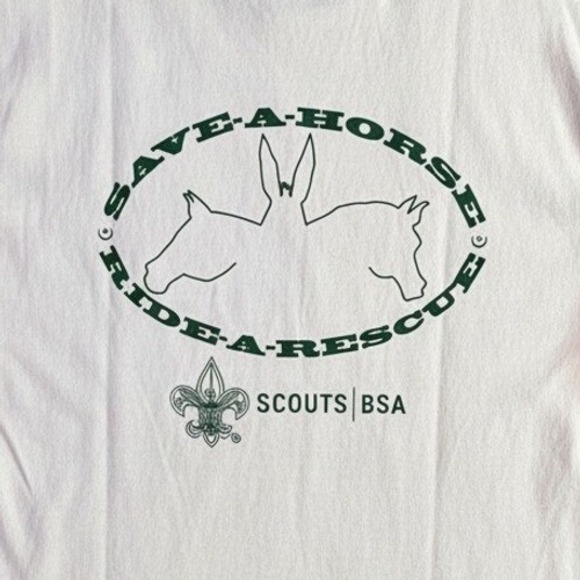 Gildan Other - Vintage BSA Scouts T-Shirt‎ Gildan Youth XL White 100% Cotton save a Horse